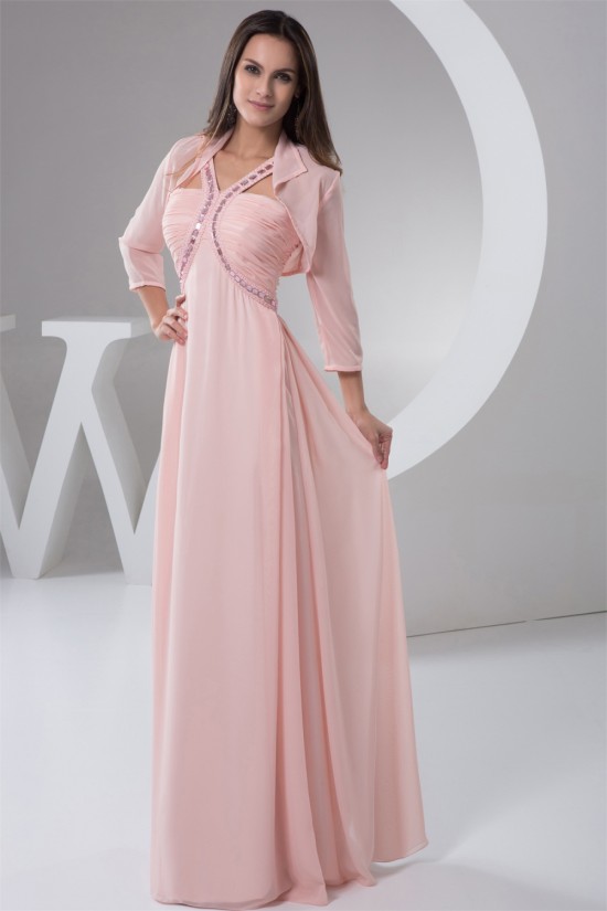 Chiffon Straps Sleeveless Long Pink Prom/Formal Evening Dresses 02020508 Chiffon Straps Sleeveless Long Pink Prom/Formal Evening Dresses 02020508