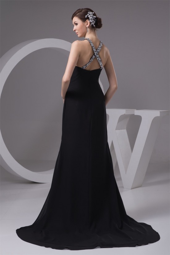 Chiffon Sweetheart Sleeveless Long Black Prom/Formal Evening Dresses 02020510 Chiffon Sweetheart Sleeveless Long Black Prom/Formal Evening Dresses 02020510