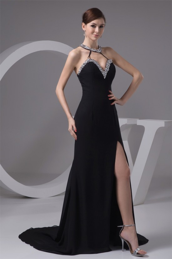 Chiffon Sweetheart Sleeveless Long Black Prom/Formal Evening Dresses 02020510 Chiffon Sweetheart Sleeveless Long Black Prom/Formal Evening Dresses 02020510