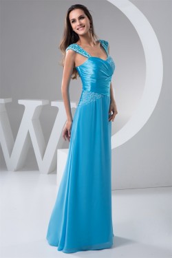 Chiffon Sleeveless Sheath/Column Straps Prom/Formal Evening Dresses 02020511