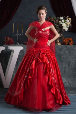 Floor-Length Beading Satin Taffeta Organza Prom/Formal Evening Dresses 02020515