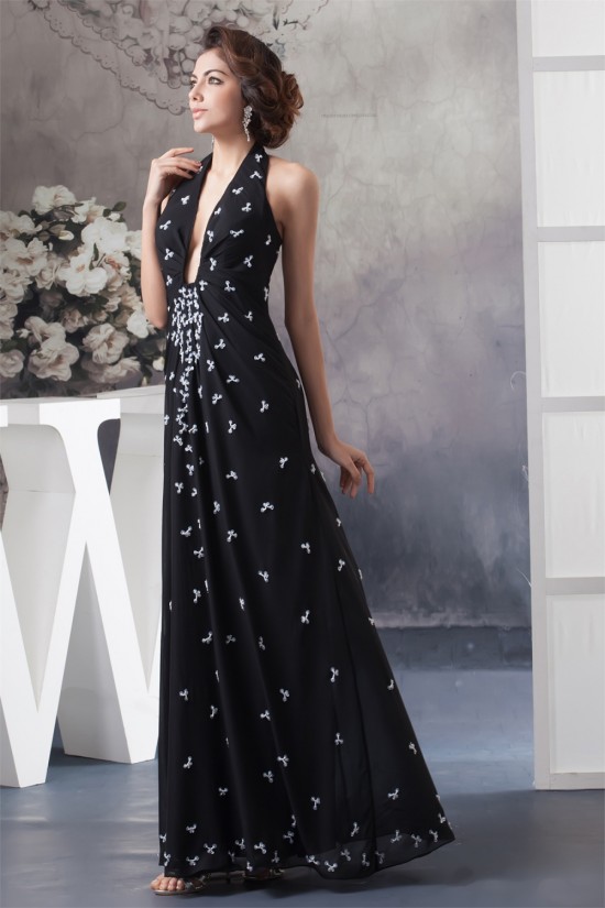 Floor-Length Chiffon Beading Halter A-Line Prom/Formal Evening Dresses 02020516 Floor-Length Chiffon Beading Halter A-Line Prom/Formal Evening Dresses 02020516