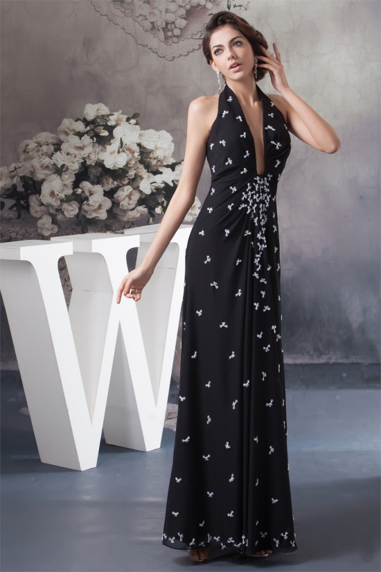 Floor-Length Chiffon Beading Halter A-Line Prom/Formal Evening Dresses 02020516 Floor-Length Chiffon Beading Halter A-Line Prom/Formal Evening Dresses 02020516