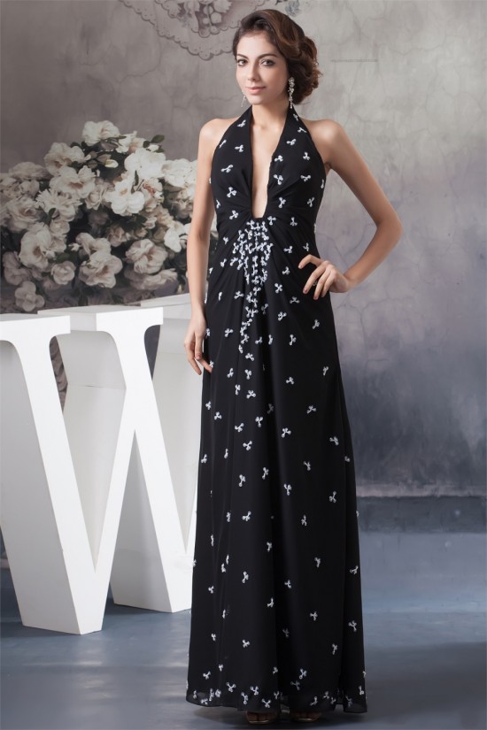 Floor-Length Chiffon Beading Halter A-Line Prom/Formal Evening Dresses 02020516 Floor-Length Chiffon Beading Halter A-Line Prom/Formal Evening Dresses 02020516