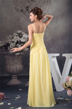 Sheath/Column Floor-Length Criss Cross Spaghetti Straps Long Yellow Prom Evening Bridesmaid Dresses 02020521