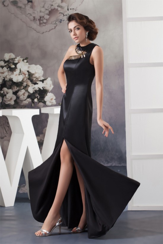 Floor-Length Sleeveless A-Line Silk like Satin Prom/Formal Evening Dresses 02020524 Floor-Length Sleeveless A-Line Silk like Satin Prom/Formal Evening Dresses 02020524