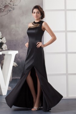 Floor-Length Sleeveless A-Line Silk like Satin Prom/Formal Evening Dresses 02020524