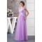 Floor-Length Straps Beading Fine Netting Long Purple Prom/Formal Evening Dresses 02020526