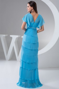 Floor-Length V-Neck Sheath/Column Chiffon Prom/Formal Evening Dresses 02020528