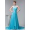 Halter Sleeveless Long Blue Chiffon Prom/Formal Evening Dresses 02020530
