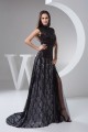 High-Neck Lace Sequins Long Black Prom/Formal Evening Dresses 02020533