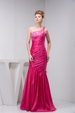 Trumpet/Mermaid One-Shoulder Beading Lace Prom/Formal Evening Dresses 02020538