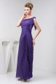 One-Shoulder Chiffon Long Purple Pleats Prom Evening Bridesmaid Dresses 02020539
