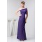 One-Shoulder Chiffon Long Purple Pleats Prom Evening Bridesmaid Dresses 02020539