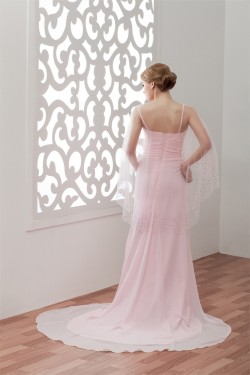 Ruffles Sleeveless Chiffon Long Pink Prom/Formal Evening Dresses 02020544