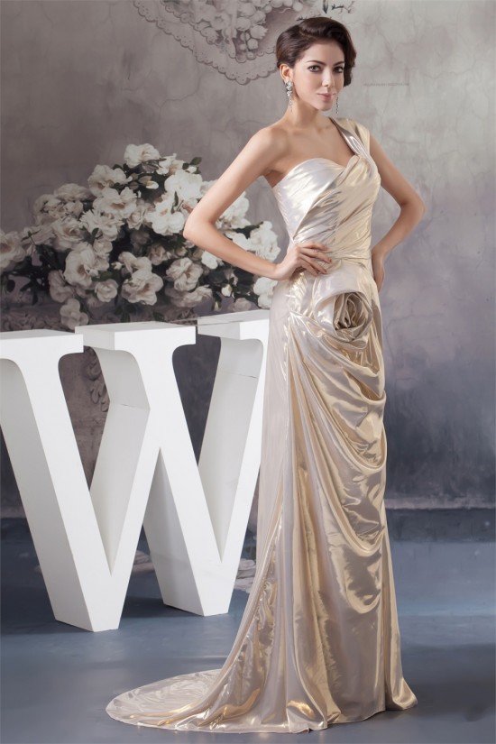 Ruffles Sleeveless One-Shoulder A-Line Prom/Formal Evening Dresses 02020545 Ruffles Sleeveless One-Shoulder A-Line Prom/Formal Evening Dresses 02020545