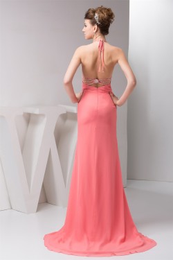 Sheath/Column Brush Sweep Train Pleats Prom/Formal Evening Dresses 02020557