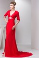 Sheath/Column Half Elbow Length V-Neck Prom/Formal Evening Dresses 02020559