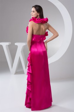 Sheath/Column Halter Floor-Length Pleats Prom/Formal Evening Dresses 02020560