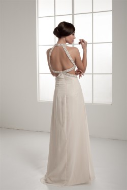 Sheath/Column Halter Sleeveless Beading Prom/Formal Evening Dresses 02020561