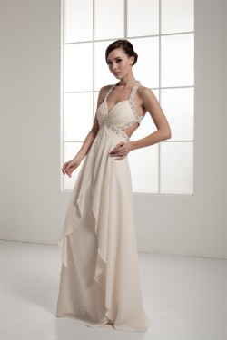 Sheath/Column Halter Sleeveless Beading Prom/Formal Evening Dresses 02020561