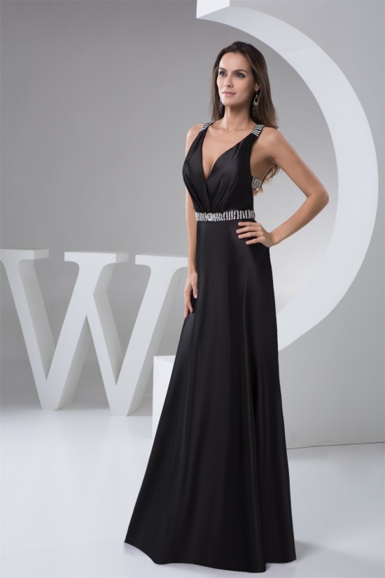 Sheath/Column Sleeveless Beading Floor-Length Prom/Formal Evening Dresses 02020563
