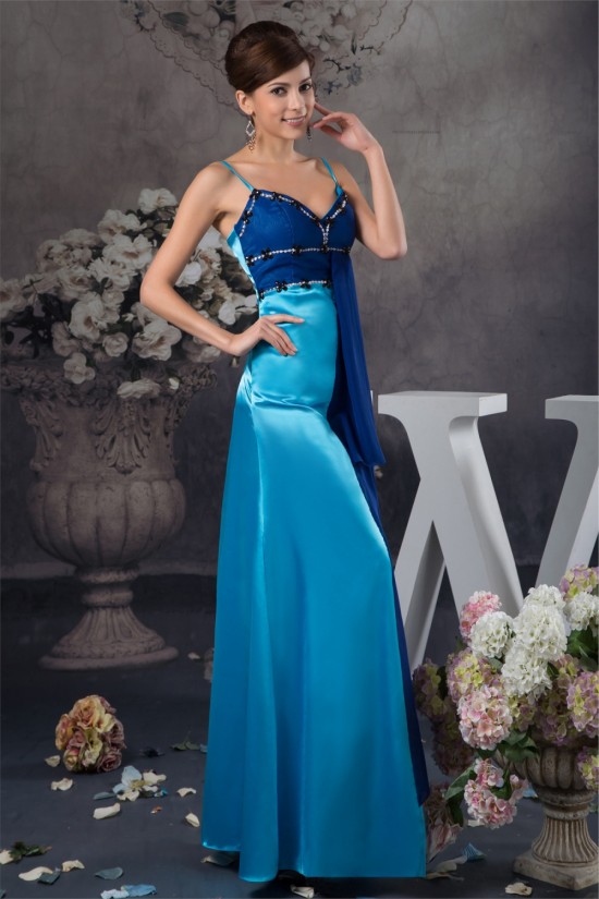 Sheath/Column Sleeveless Chiffon Silk like Satin Prom/Formal Evening Dresses 02020564 Sheath/Column Sleeveless Chiffon Silk like Satin Prom/Formal Evening Dresses 02020564