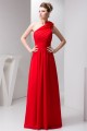 A-Line One-Shoulder Long Red Chiffon Floor-Length Long Bridesmaid Dresses 02020566