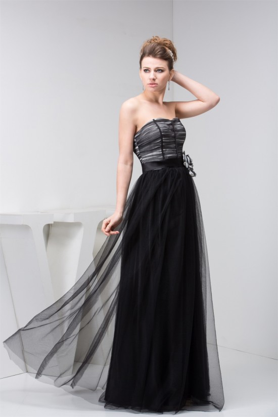 Silk like Satin Fine Netting Sleeveless Prom/Formal Evening Dresses 02020567 Silk like Satin Fine Netting Sleeveless Prom/Formal Evening Dresses 02020567