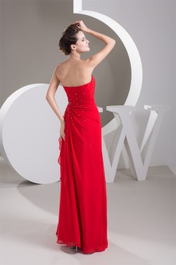 Sleeveless A-Line Beading Floor-Length Chiffon Prom Evening Party Dresses 02020570