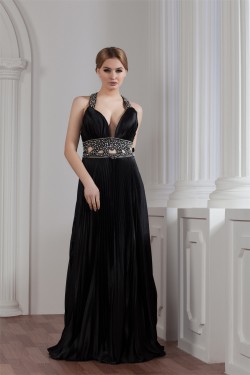 Sleeveless Beading Floor-Length Halter Sheath/Column Prom/Formal Evening Dresses 02020574