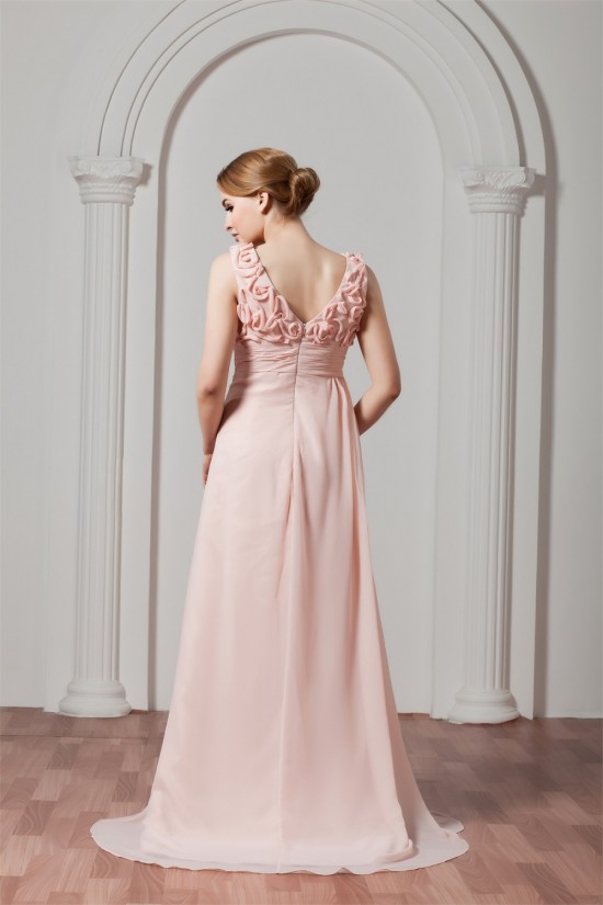 Sleeveless Chiffon Elastic Woven Satin A-Line Prom/Formal Evening Dresses 02020576 Sleeveless Chiffon Elastic Woven Satin A-Line Prom/Formal Evening Dresses 02020576