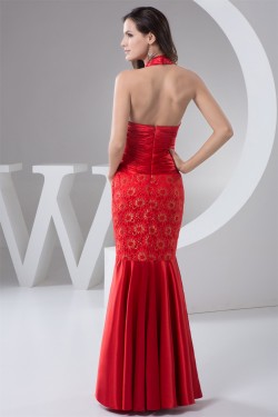 Sleeveless Lace Floor-Length Halter Beading Prom/Formal Evening Dresses 02020586