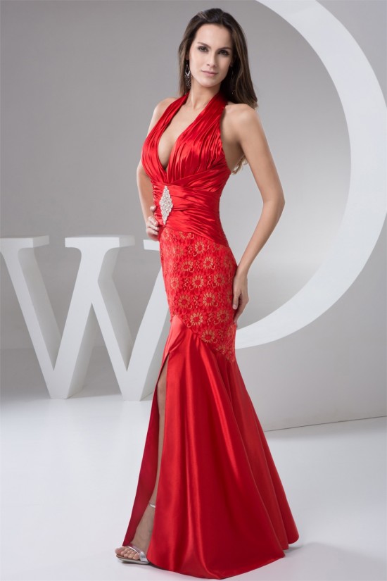 Sleeveless Lace Floor-Length Halter Beading Prom/Formal Evening Dresses 02020586 Sleeveless Lace Floor-Length Halter Beading Prom/Formal Evening Dresses 02020586