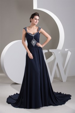 A-Line Beaded Long Chiffon Prom/Formal Evening Dresses 02020587