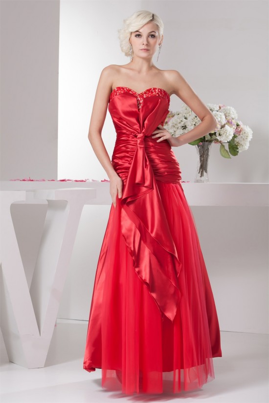 Sleeveless Ruffles A-Line Sweetheart Lace Fine Netting Prom/Formal Evening Dresses 02020588 Sleeveless Ruffles A-Line Sweetheart Lace Fine Netting Prom/Formal Evening Dresses 02020588