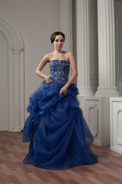 Sleeveless Ruffles Strapless Floor-Length Prom/Formal Evening Dresses 02020589