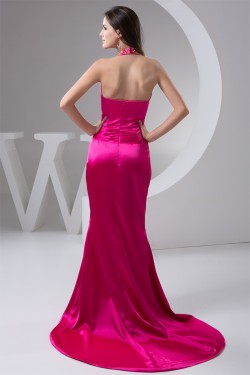 Sleeveless Sheath/Column Elastic Woven Satin Prom/Formal Evening Dresses 02020591
