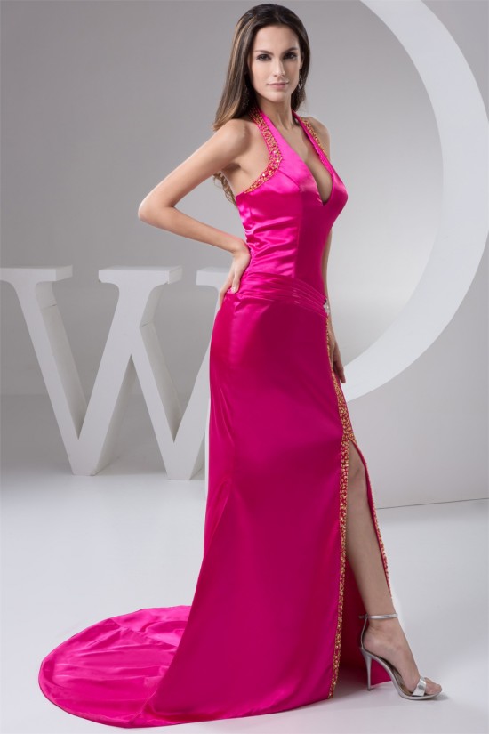 Sleeveless Sheath/Column Elastic Woven Satin Prom/Formal Evening Dresses 02020591 Sleeveless Sheath/Column Elastic Woven Satin Prom/Formal Evening Dresses 02020591