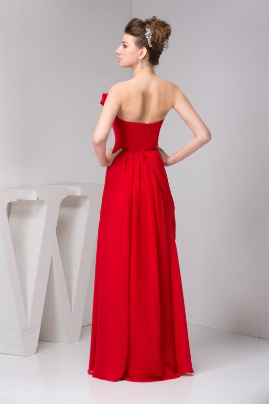 A-Line Pleats Sweetheart Floor-Length Chiffon Prom Evening Party Dresses 02020597