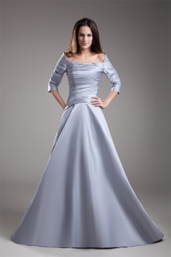 A-Line 3/4 Length Floor-Length Taffeta Square Prom/Formal Evening Dresses 02020607