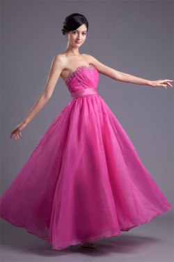 A-Line Beading Organza Elastic Woven Satin Prom/Formal Evening Dresses 02020610