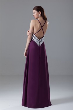 A-Line Chiffon Brush Sweep Train Prom/Formal Evening Dresses 02020612