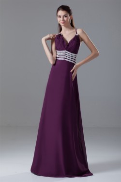 A-Line Chiffon Brush Sweep Train Prom/Formal Evening Dresses 02020612
