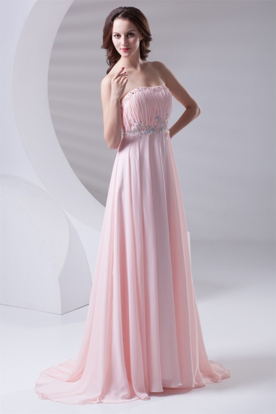 A-Line Strapless Beaded Long Pink Prom Evening Formal Bridesmaid Dresses 02020613 A-Line Strapless Beaded Long Pink Prom Evening Formal Bridesmaid Dresses 02020613