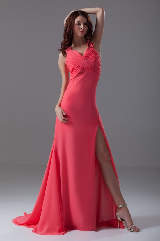 A-Line Chiffon Criss Cross Prom/Formal Evening Dresses 02020614
