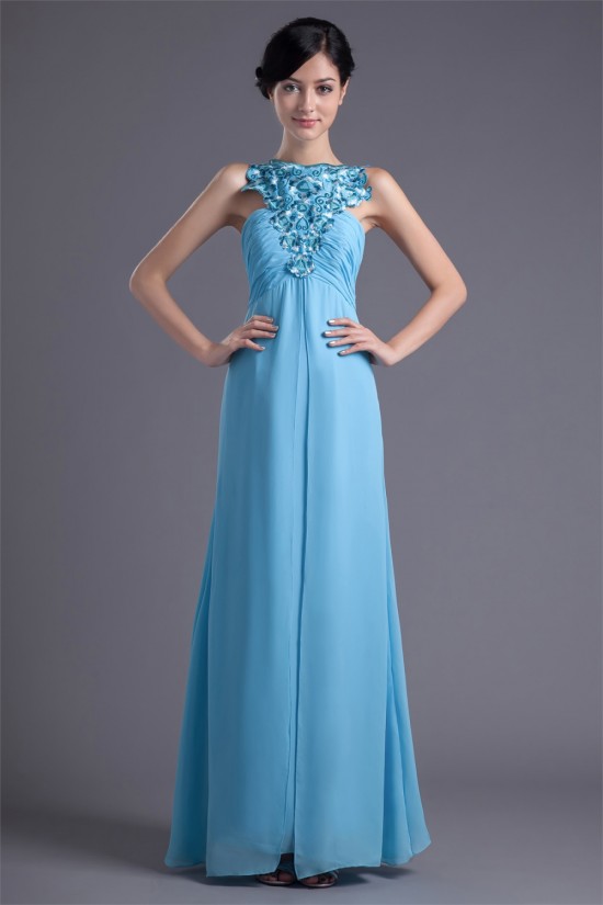 A-Line Chiffon Silk like Satin Embroidery Prom/Formal Evening Dresses 02020615