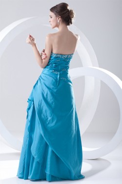 A-Line Floor-Length Pleats Sleeveless Strapless Prom/Formal Evening Dresses 02020620