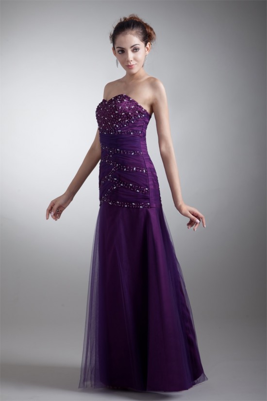 A-Line Floor-Length Ruffles Satin Net Beaded Long Purple Prom/Formal Evening Dresses 02020621 A-Line Floor-Length Ruffles Satin Net Beaded Long Purple Prom/Formal Evening Dresses 02020621