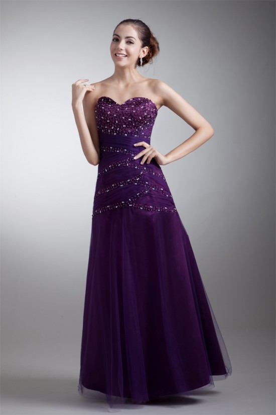 A-Line Floor-Length Ruffles Satin Net Beaded Long Purple Prom/Formal Evening Dresses 02020621 A-Line Floor-Length Ruffles Satin Net Beaded Long Purple Prom/Formal Evening Dresses 02020621